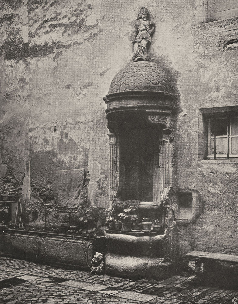 VOSGES. Neufchâteau- Puits de I'Hôtel de Ville 1906 old antique print picture